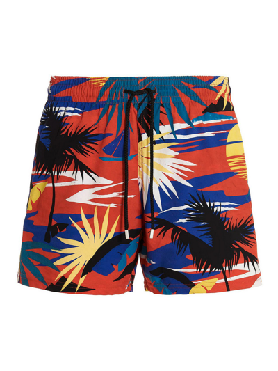 Palm Angels X Vilebrequin Swimming Shorts In Multicolour