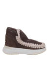 Mou Eskimo Whipstitch-trim Ankle Boots In Brown