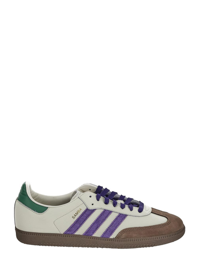 Adidas Originals Samba Sneakers In Owhite/cpurpl/prlogr