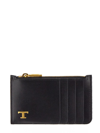 Tod's Leather Card Case In Black