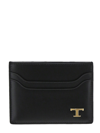 Tod's Men Leather Card Holder With Logo In Multi