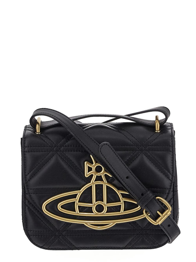 Vivienne Westwood Black Leather Linda Crossbody Bag