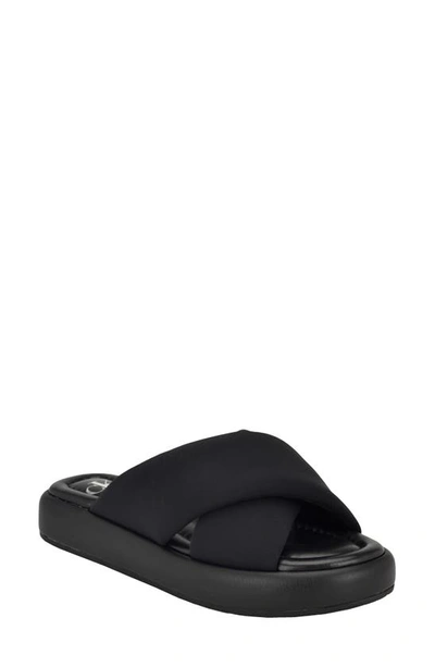 Calvin Klein Evey Slide Sandal In Black