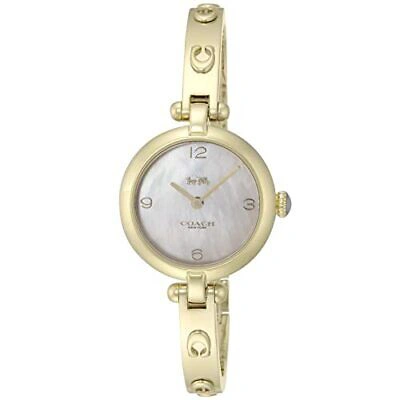 Pre-owned Coach [] Watch Cary White Pearl Dial Quartz 26mm 14504006 Women's Gold