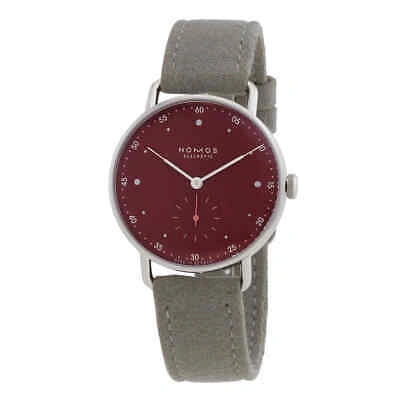 Pre-owned Nomos Metro 33 Automatic Muted Red Dial Watch 1123