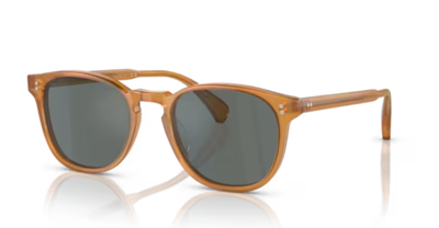 Pre-owned Oliver Peoples Ov5298su Finley 1578w5 Amber/regal Blue51mmround Men's Sunglasses