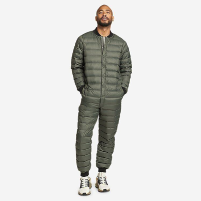 Pre-owned Eddie Bauer Eddies Down Camp Suit Sz M Puffer Jacket Style Limited Release In Green