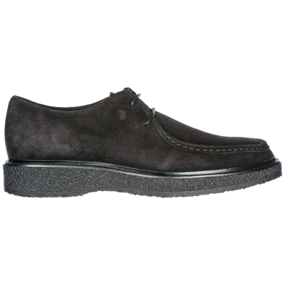 Pre-owned Tod's Lace-up Shoes Men Xxm16b0u270re0b999 Black Suede Derby Oxford