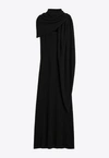 Totême Cashmere Maxi Shawl Dress In Black