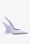 Attico Cheope 105 Leather Slingback Pumps In Purple