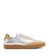 Allsaints Thelma Leather Low Top Trainers In Silver/rose Pink