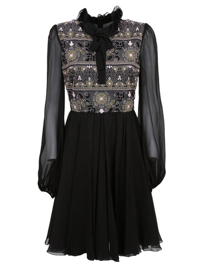 Giambattista Valli Embroidered Dress In Black