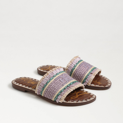 Sam Edelman Georgia Slide Sandal Washed Lilac Multi Raffia In Purple