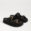 Sam Edelman Reid Buckle Platform Sandal Black Woven In Black