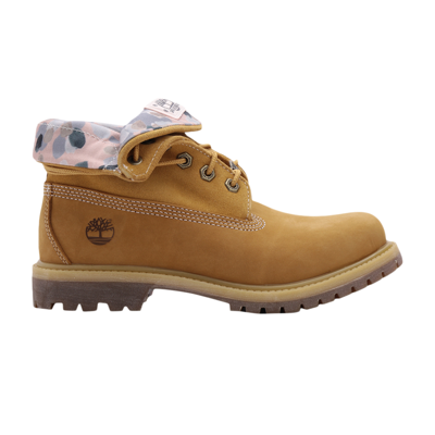 Pre-owned Timberland Wmns Roll Top 'wheat' In Brown