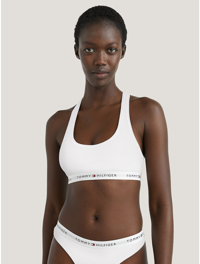 Tommy Hilfiger Tommy Logo Unlined Bralette In White