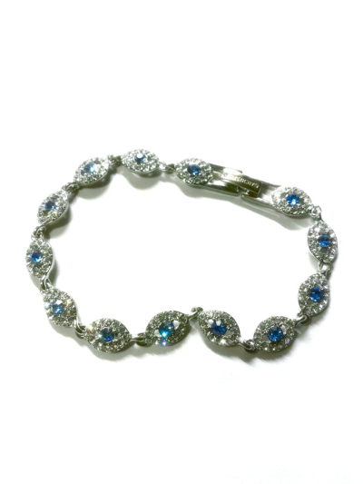 Pre-owned Givenchy Evil Eye Link Blue Silver Bracelet