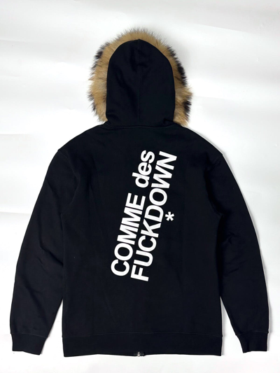 Pre-owned Hysteric Glamour X Le Grande Bleu L G B Fur Hoodie Comme Des Fuckdown In Black