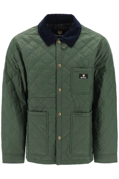 Barbour Maison Kitsuné Kenning Quilted Jacket In Green