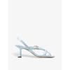 Jimmy Choo Jess 65mm Leather Sandals In Ice Blue