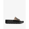 JIMMY CHOO DIAMOND PLATFORM RUBBER SLIDERS