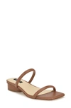 Nine West Wnmorella3 Womens Block Heel Manmade Slide Sandals In Light Brown