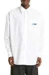 Off-white Overshirt Exact Opposite In White Black
