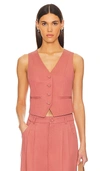 Paige Dusk Pink Tailored Single Breasted Waistcoat In Desert Dusk