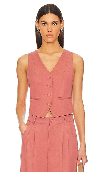 Paige Dusk Pink Tailored Single Breasted Waistcoat