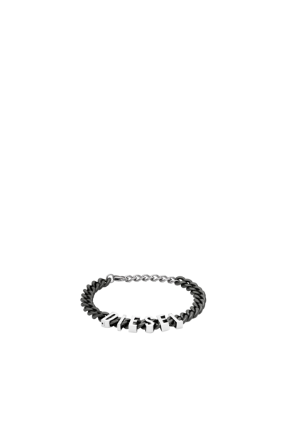 Diesel Two-tone Stainless Steel Chain Bracelet In Black