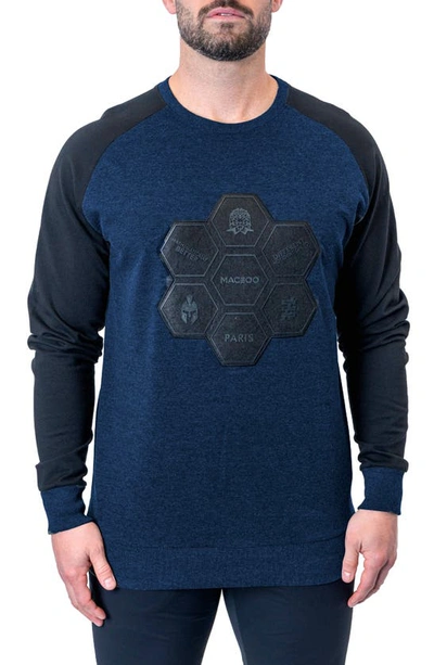 Maceoo Hive Mind Appliqué Sweater In Blue