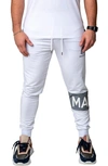 Maceoo Insignia Stretch Cotton Joggers In White