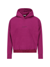 Saint Laurent Cotton Sweatshirt With Hood And Kangaroo Pocket In Purple