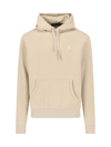 Polo Ralph Lauren Polo Pony Cotton Hoodie In Beige