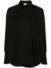 Patou Batwing-sleeve Poplin Shirt In ブラック