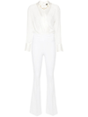Elisabetta Franchi Chain-embellished Jumpsuit In Beige