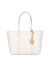 Tory Burch Perry Medium Leather Tote In Cream