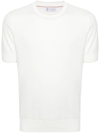 Brunello Cucinelli Short Sleeve Crew-neck Sweater In Beige
