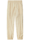Burberry Crinkled Wide-leg Track Pants In Beige
