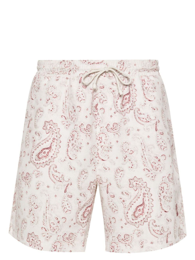 Brunello Cucinelli Paisley-print Swim Shorts In Pink