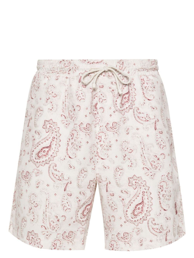 Brunello Cucinelli Paisley-print Swim Shorts In Beige