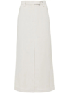Brunello Cucinelli Fluid Twill Maxi Skirt In Gray