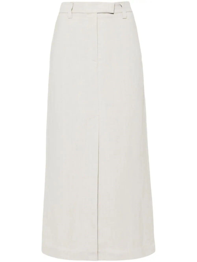 Brunello Cucinelli Long Skirt In Gray