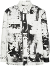 ALEXANDER MCQUEEN `PATCH` `ALLOVER FOLD` PRINT DENIM JACKET