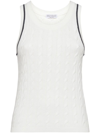 Brunello Cucinelli Cable-knit Cotton Top In White