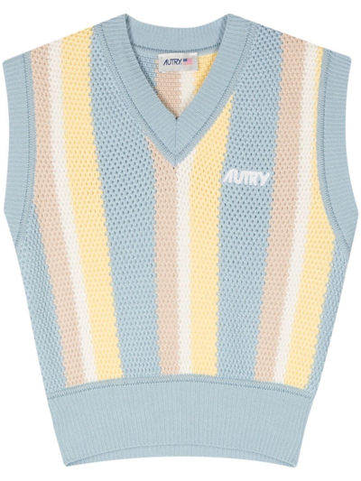 Autry Intarsia-knit Cotton Vest In Multi