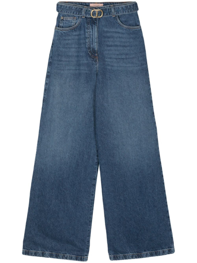 Twinset Wide Leg Jeans In Blue