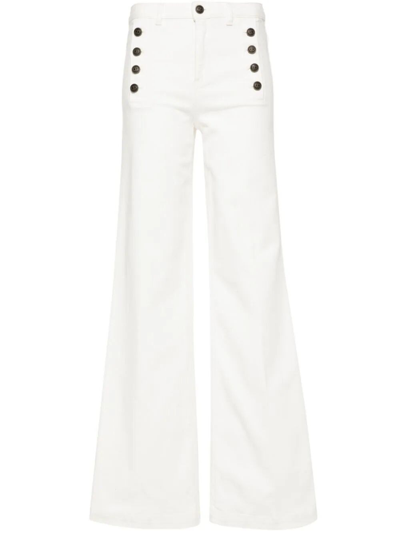 Twinset High-rise Flared Jeans In White