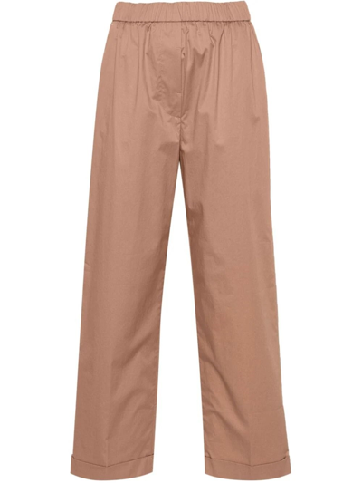 Peserico Pull On Trousers In Brown