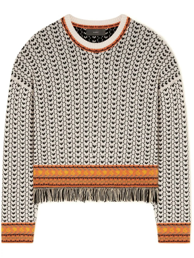 Alanui Scent Of Incense Fringed Knit Jumper In Brown